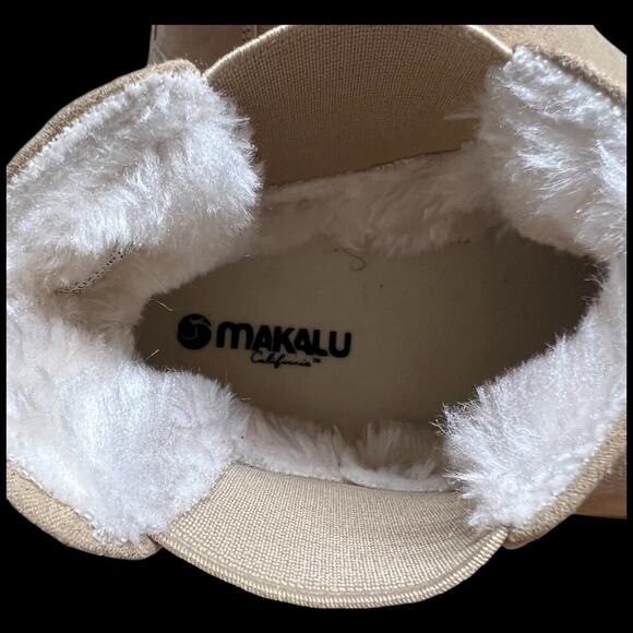 MAKALU Elyse Women's Size 6.5 Ankle Boot Cream Faux Fur Lined Rope Detail - Picture 13 of 14